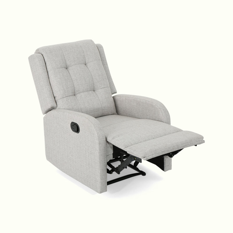 Sydenham Tufted Manual and Handle Recliner, Beige Linen