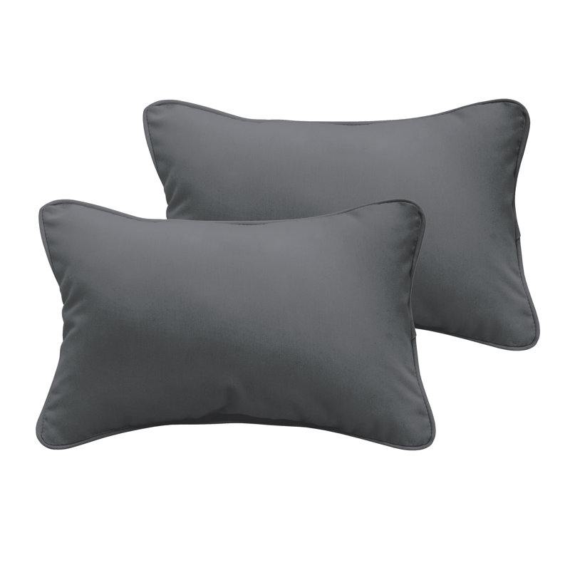 Coussin Selene, 16 po x 26 po, Gris anthracite