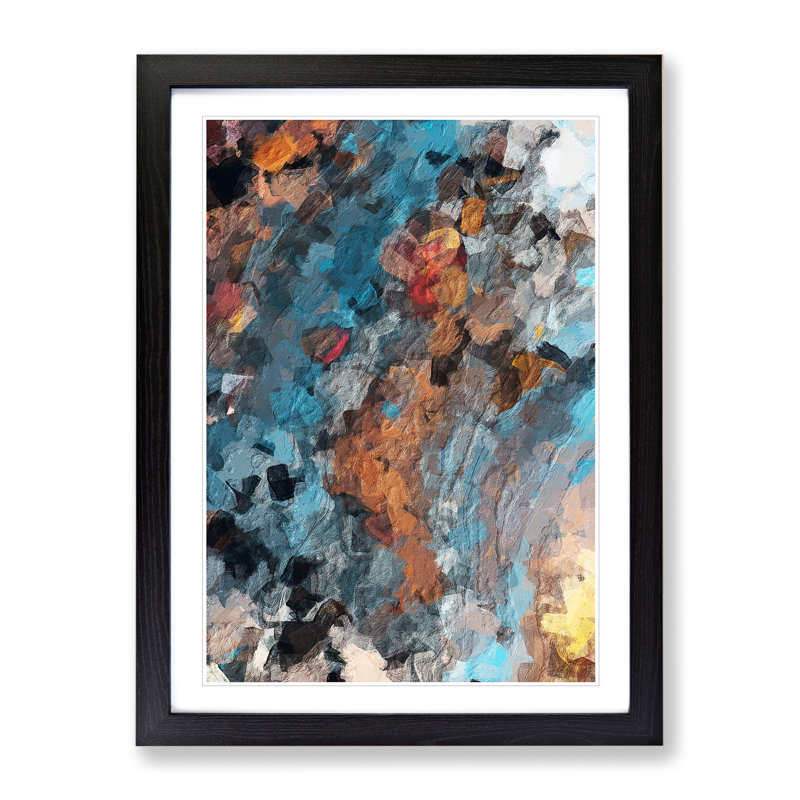 Always Forever Abstract - Wall Art, Black Framed, White, 64cm H x 46cm W x 2cm D