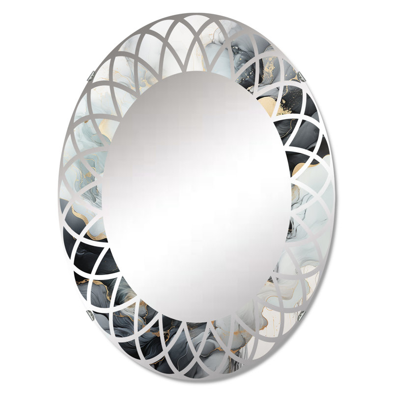 Kandor - Miroir mural moderne ovale, 36 po x 24 po