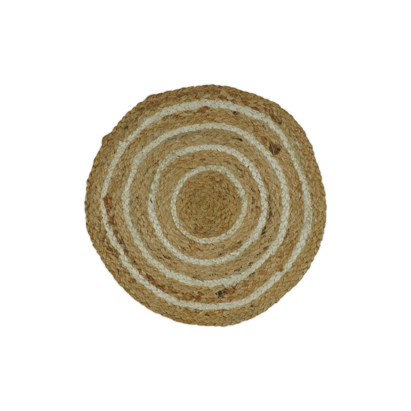 Tapis rond en jute / sisal tressé à la main