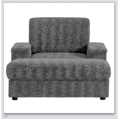 Luxueux canapé-lit en fausse fourrure de lapin avec rangement et porte-gobelet pour une détente et un confort ultimes
