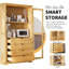 Garde-manger de 75 pouces, armoire de rangement autoportante avec portes en verre-1761008322