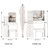 Compact Left Bedside Dresser Vanity Table, Comes With Cushioned Stool & Large Sliding Mirror, Multi-Layer Storage, Chic For Small Spaces, White Space- Cabinet Padded Big Fashionable Rooms-299188923