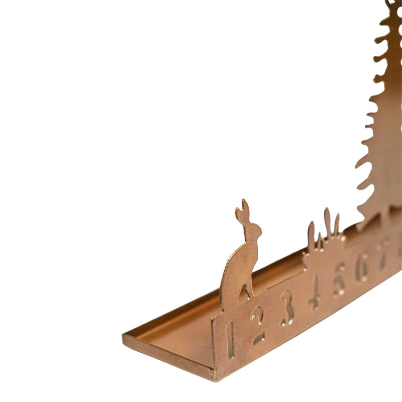 Advent Forest Tealight Copper Metal Centrepiece, H17cm W70cm D6cm