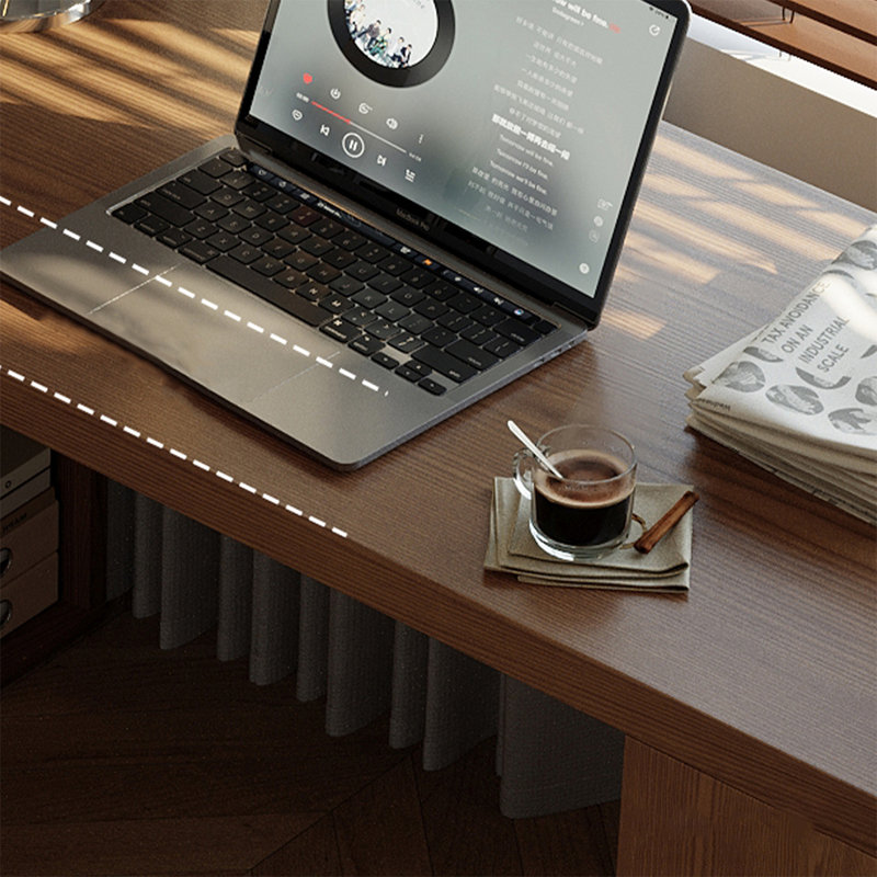 Bureau en L en bois massif avec bureau de rangement