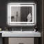 Miroir de salle de bain à DEL avec lumières, miroir à DEL rétroéclairé de 47 po x 35 po pour salle de bain, anti-buée, mémoire, température de couleur infinie, miroir de meuble-lavabo mural à intensité variable, horizontal / vertical-114762223