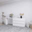 Extended Desktop 6 Drawers Chest Of Drawer Without Handle White Colour Vanity