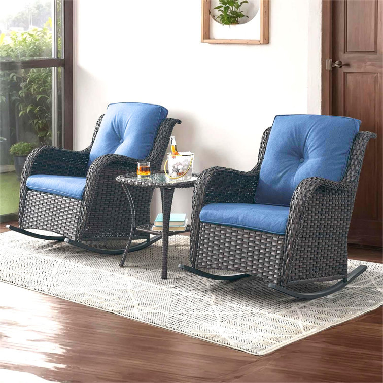 Lark Manor Aschraf Wicker Person Patio Conversation Sets with - Main Image