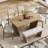 6-Piece Retro Dining Set, 1 Rectangular Table with 4 Upholstered Chairs and 1 Bench-81858191