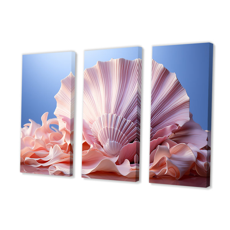Ensemble de salon romantique Seashells I - coquillage romantique, H 40 po x l 60 po x P 1 po