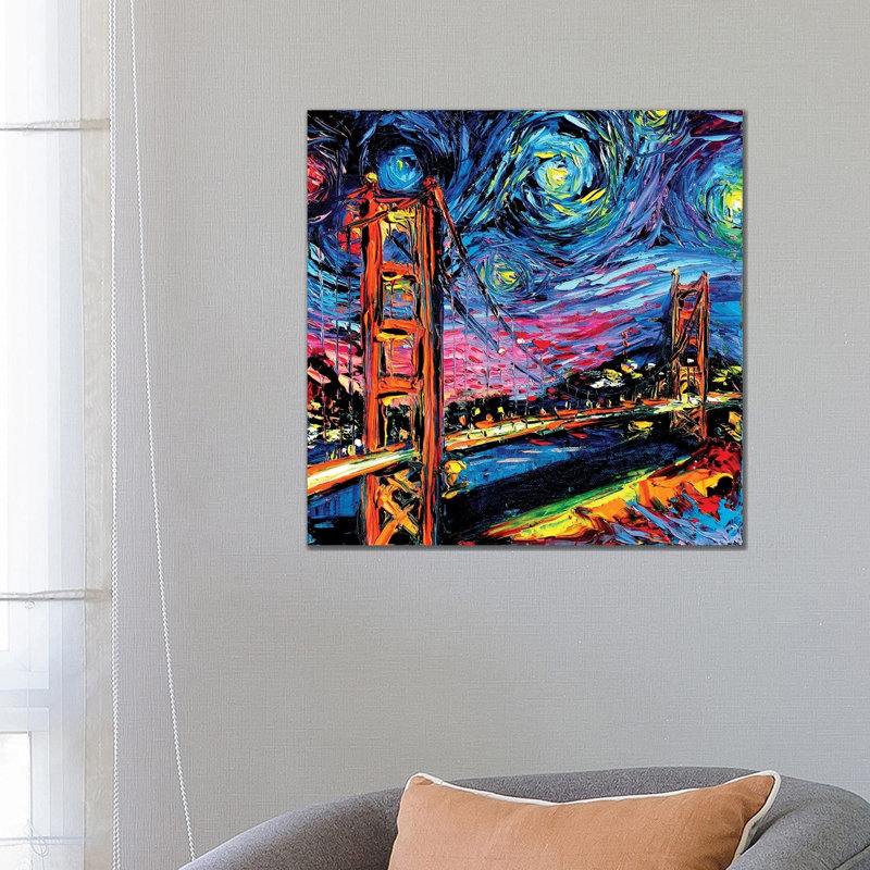 Van Gogh Never Saw Golden Gate by Aja Trier - Wrapped Canvas Gallery-Wrapped Canvas Giclée