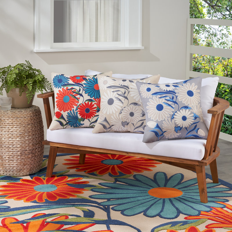 Aloha Floral 20" x 20" Multicolor Outdoor Throw Pillow