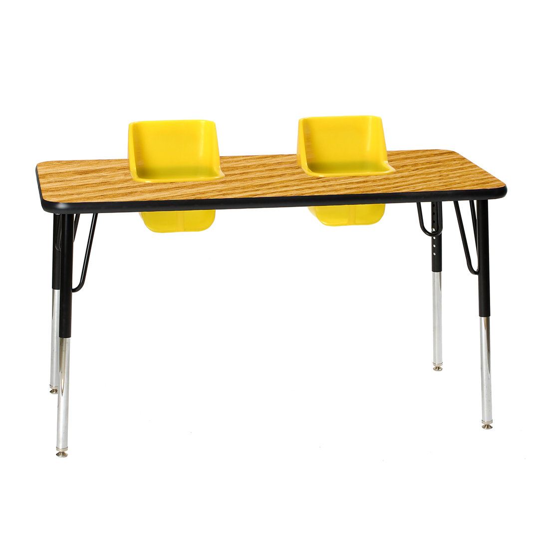 Laminate Adjustable Rectangle 2 Students Activity Table & Chairs Toddler Tables Table Top