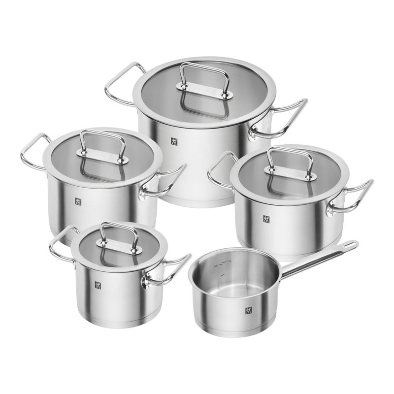 Batterie de cuisine 9 pièces Pro, 5 pièces, acier inoxydable 18/10