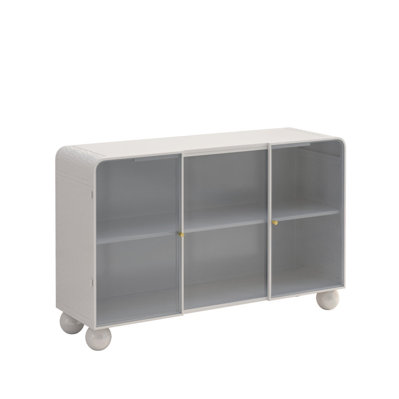 Armoire de rangement en verre 47,25 po du sol au plafond pour la cuisine, le salon et la salle de bain, Blanc