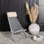 Fauteuil de jardin pliant Lashawn en bois d'acacia - Gris vieilli avec coussin cervical-2095246257-2120130621