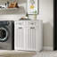 Armoire à linge avec 2 paniers à linge amovibles et 2 tiroirs