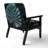 Blue And White Philodendron Leaf I - Upholstered Farmhouse Arm Chair, Green Accent Chair-2078406952-2030570079