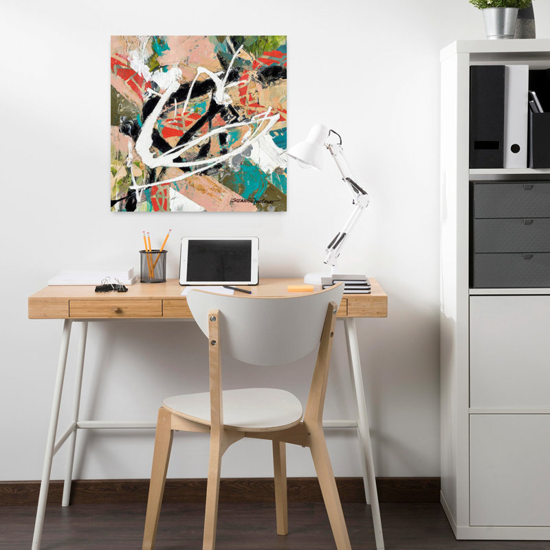 Art abstrait contemporain empilé, H 18 po x l 18 po