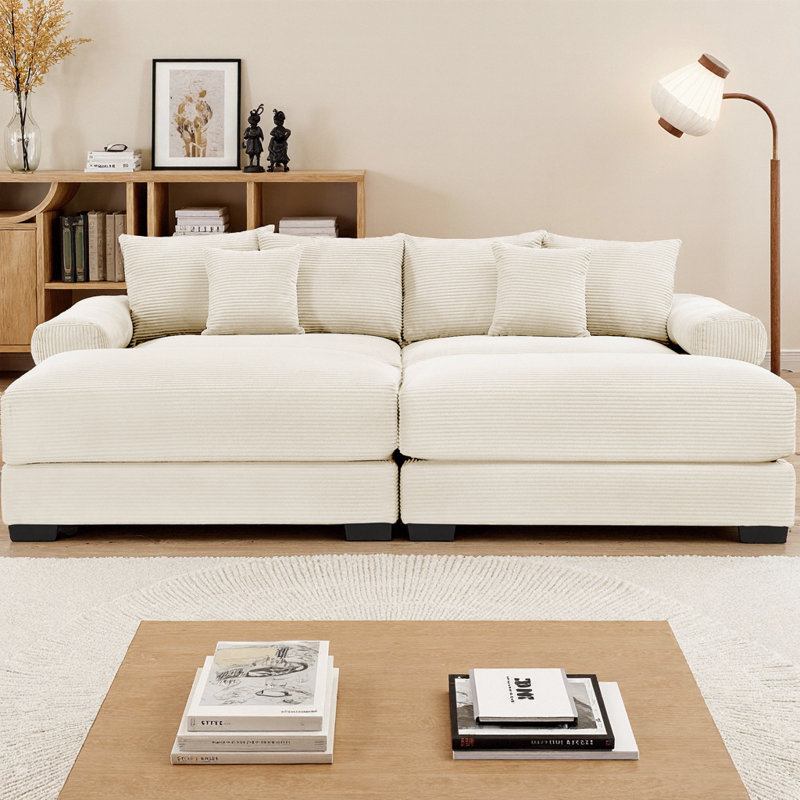 Canapé modulaire surdimensionné de 92 po Cloud, Crème