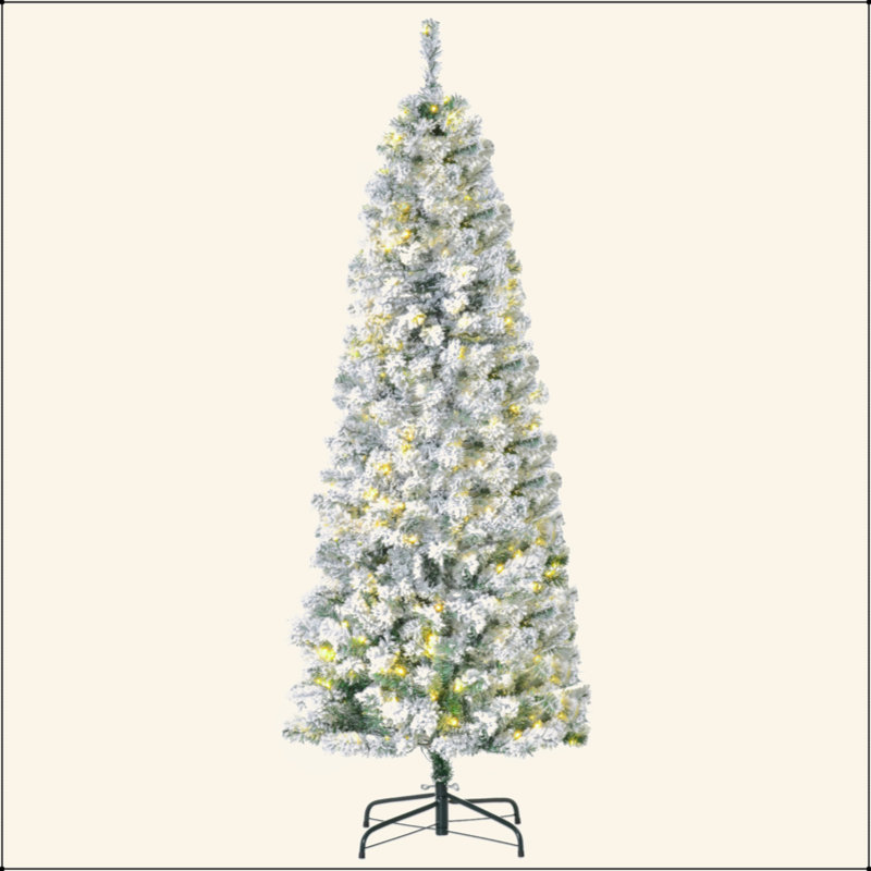 Sapin de Noël artificiel enneigé 6 pi avec des branches réalistes, 250 lumières DEL et 462 pointes
