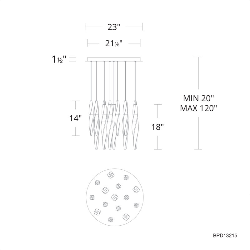 Kindjal 15 - Light LED Pendant, Black
