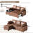 3-In-1 Pull Out Couch With Reversible Chaise Leather Sleeper Sofa With Storage Usb Cup Holder Pullout Sectional Couches -1962766811
