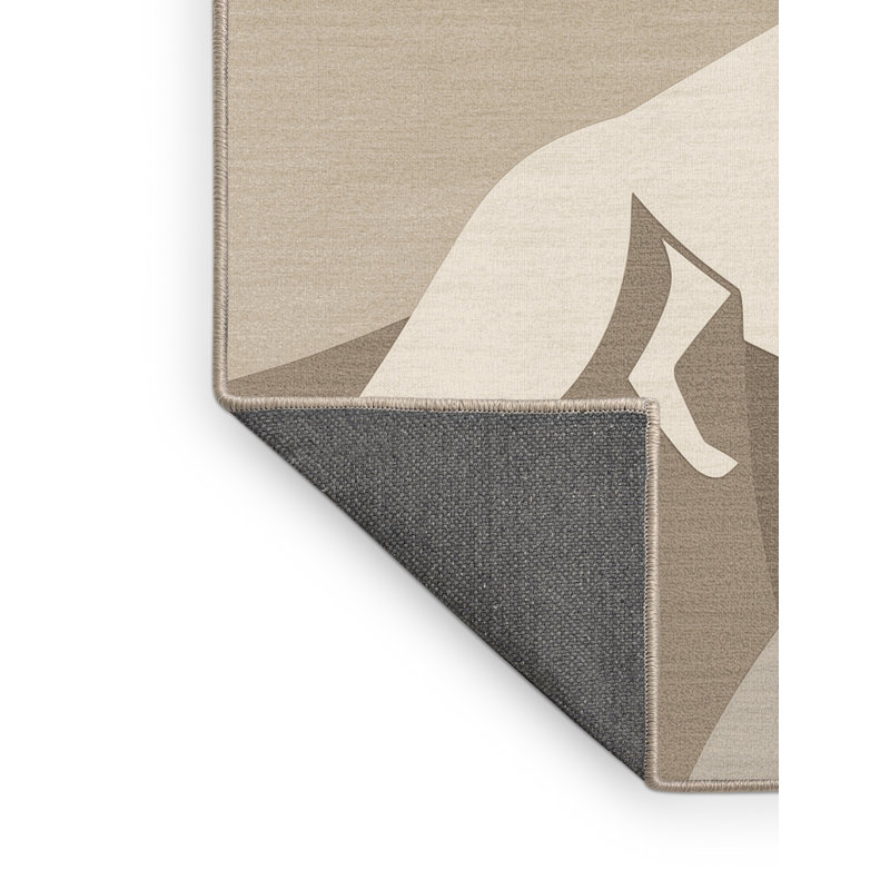 Tapis beige moelleux moelleux et moelleux en renard arctique - reliure beige, 6 X 9