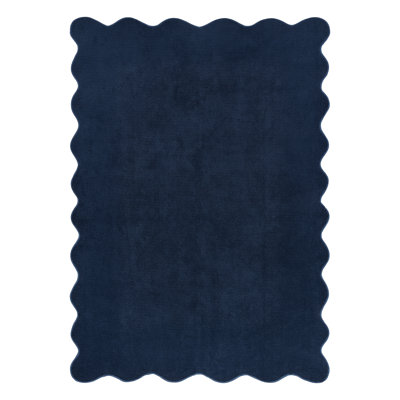 Scalloped Area Rugs for Living Room Modern Rug Washable Area Rug Non Slip Non-Shedding Fluffy Carpet for Bedroom Nursery Kids Playroom Dorm