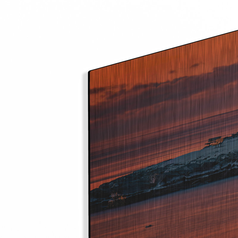 Mur en métal Breakwater Bay «Wintry Dawn At Willard Beach» par Rick Berk, H 24 po x l 36 po