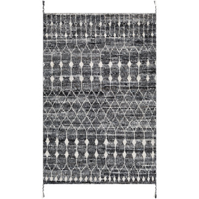 Geometric Area Rug in Charcoal