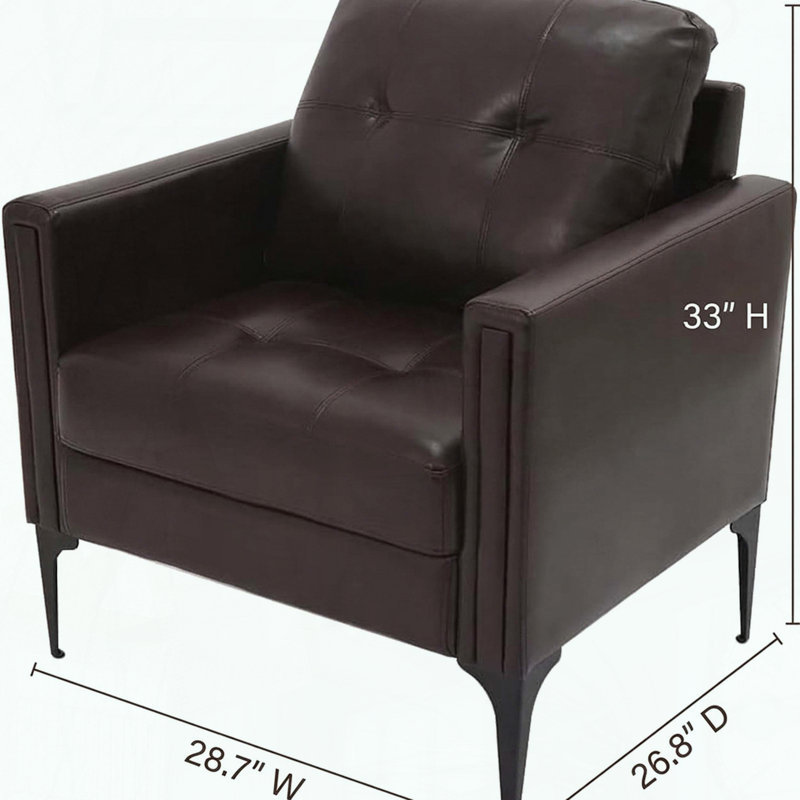 Chaise d'appoint moderne - Similicuir, Brun