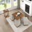 Ensemble de tables basses contemporaines carrées avec tabourets rembourrés 4 x 1 table basse