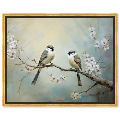 "Deux oiseaux et une branche de fleur II" par Art Remedy