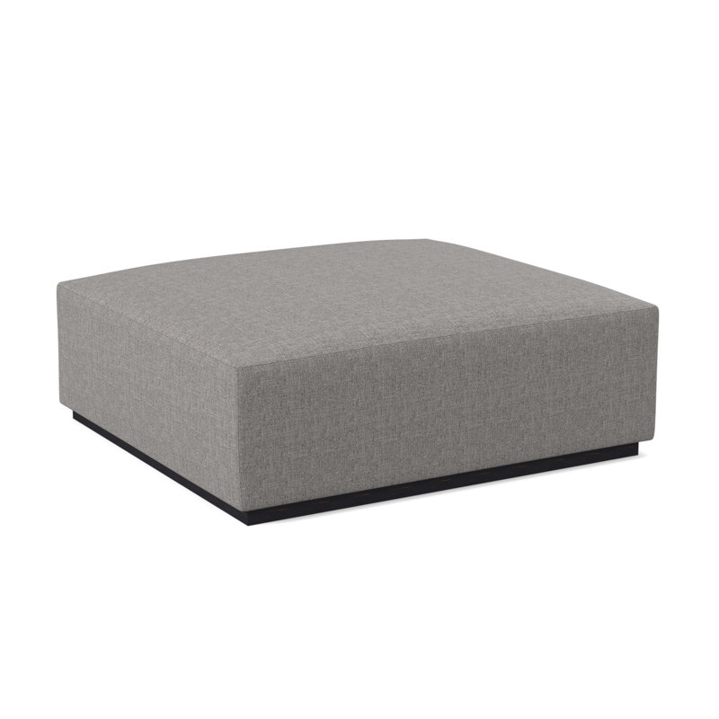 Club Upholstered Ottoman, Vintage Ebony, Kinsley Sky Viscose