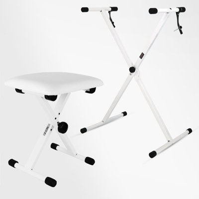 5 Core Keyboard Stand Piano Bench Combo Adjustable Key Board Stands 2" Padded Musician Chair Set