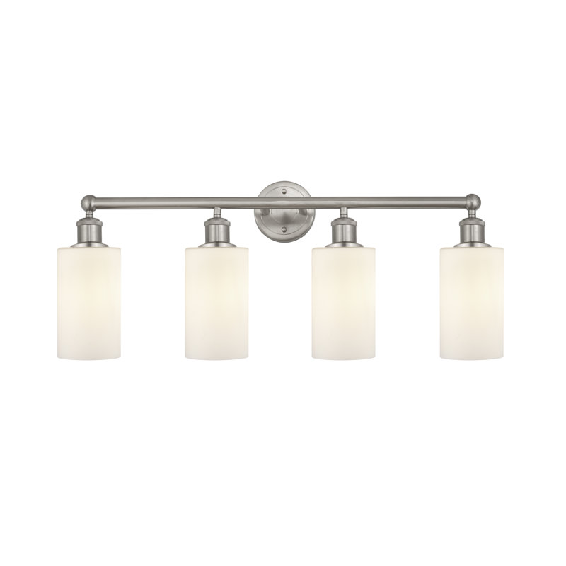 Caldello 4 - Light Dimmable Vanity Light, Matte White, Brushed Satin Nickel
