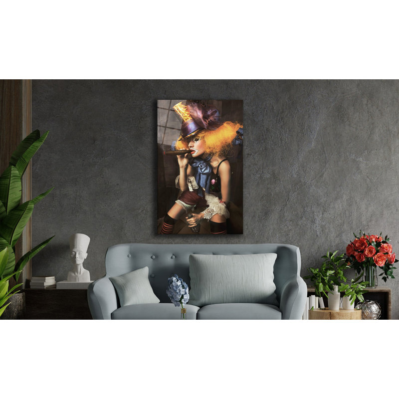 Superbe peinture décorative en verre trempé de 23,6 po x 35,4 po | 100% verre trempé, épaisseur: 0,16 pouce | Parfait pour la décoration intérieure, l'esthétique moderne et l'art mural élégant