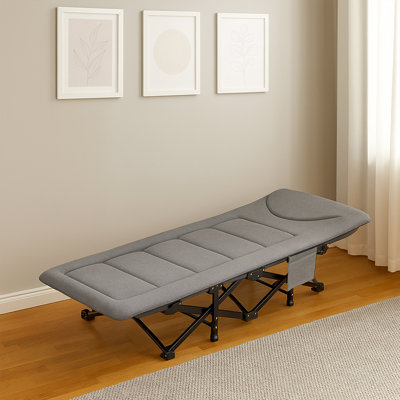 Portable Pad Sleeping Camping Cot Folding With Side Pockets