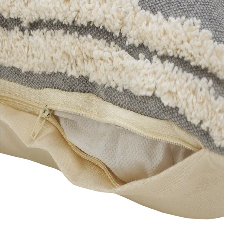 Housse de coussin en coton tissé à la main, Polyester/ bourre en polyester