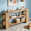 Table console 70,9 po, table de vestibule à 3 niveaux en bois