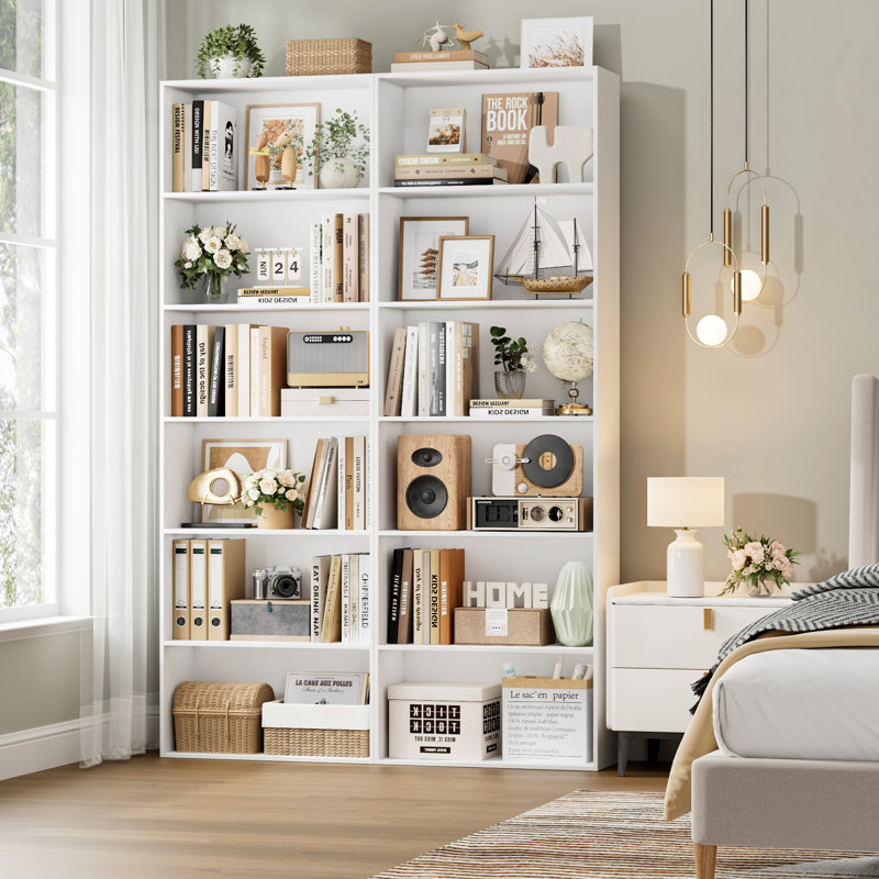 Langner 70.8" H x 23.6" W Standard Bookcase, 6-Tier Open Bookcase and Bookshelf, Freestanding Display Storage Shelves Tall Bookcase for Bedroom, Living Room and Office