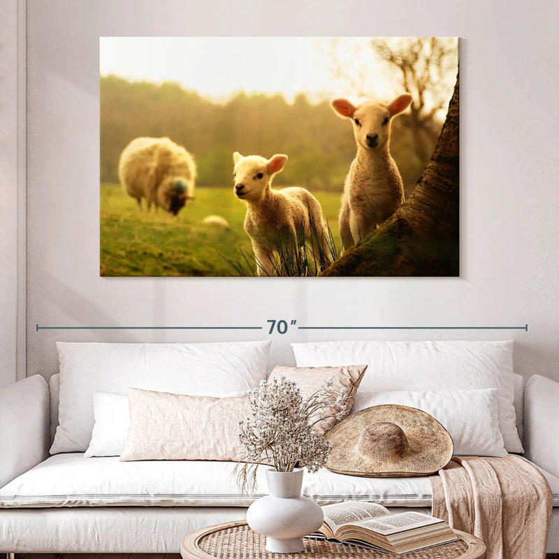 Brampt Baby Lambs, 34" H x 51" W