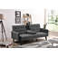 Canapé-lit de 72 po - Dossier convertible pliant en lit double avec porte-gobelet et table rabattable - Canapé en lin compact pour petits espaces - Assemblage facile, gris foncé