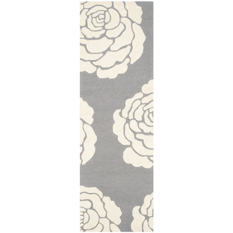 Cannen Hand Tufted Wool Floral Rug, Runner 2'6" x 8'