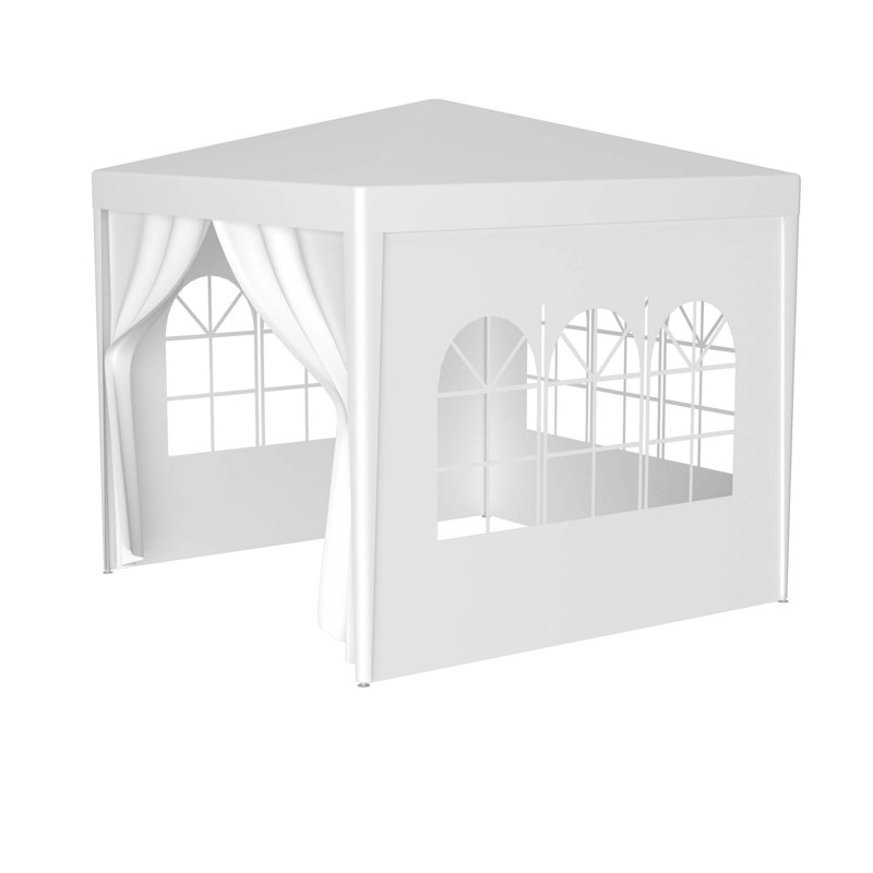 10'x10' Party Tent Outdoor Heavy Duty Gazebo Wedding Canopy + 4 Removable Walls, White