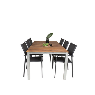 Stutz 6 - Person Acacia Rectangular Solid Wood Patio Dining Set