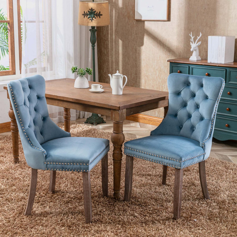 Chaise de salle à manger Ascano, Bleu clair