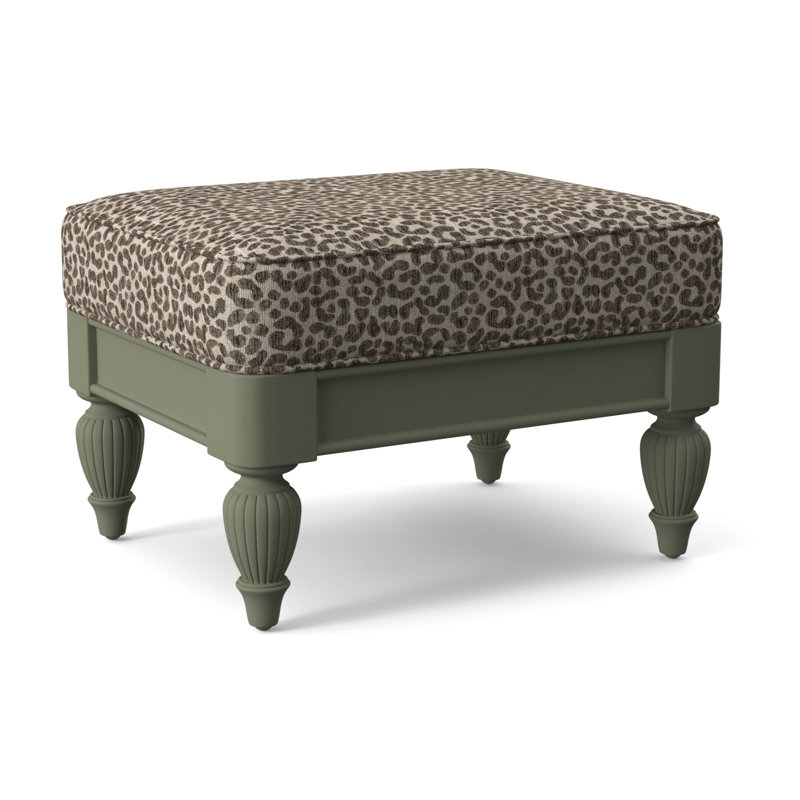 Grand View Upholstered Ottoman, Greystone Finish, Beige Sugar Performance; 0863-93